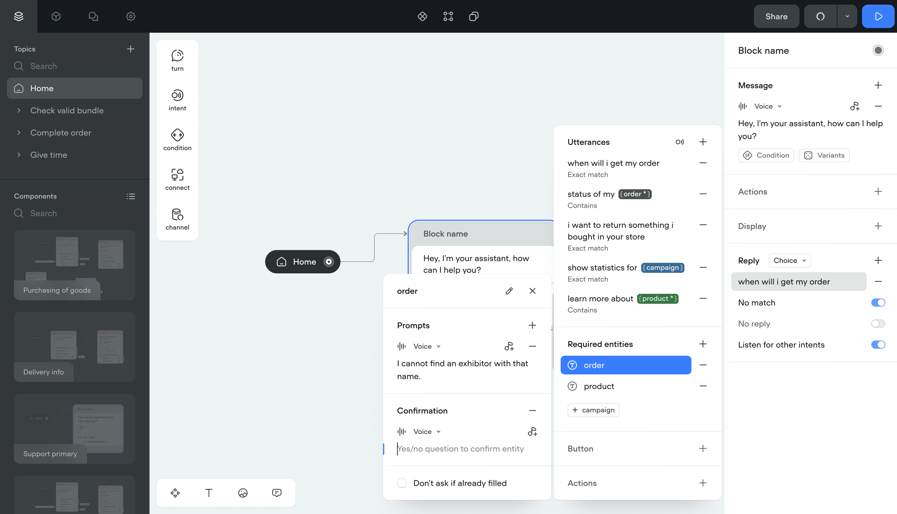 User input