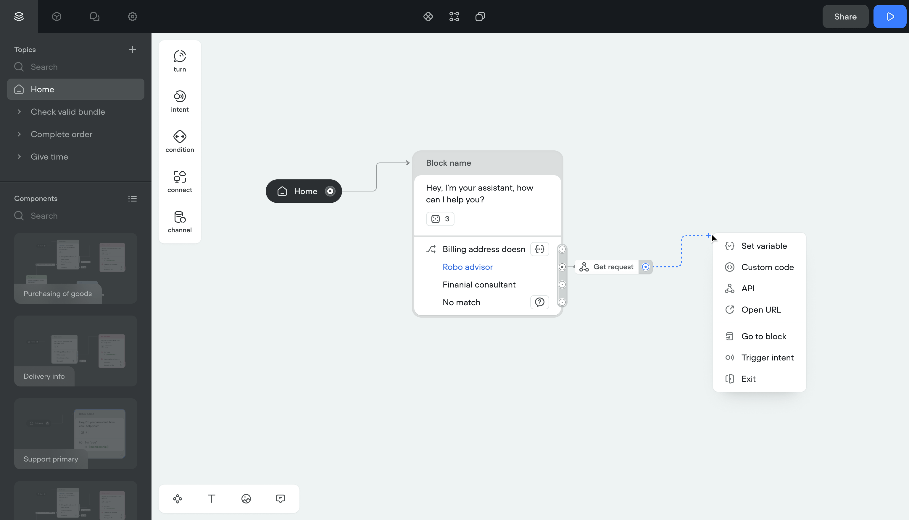 User input