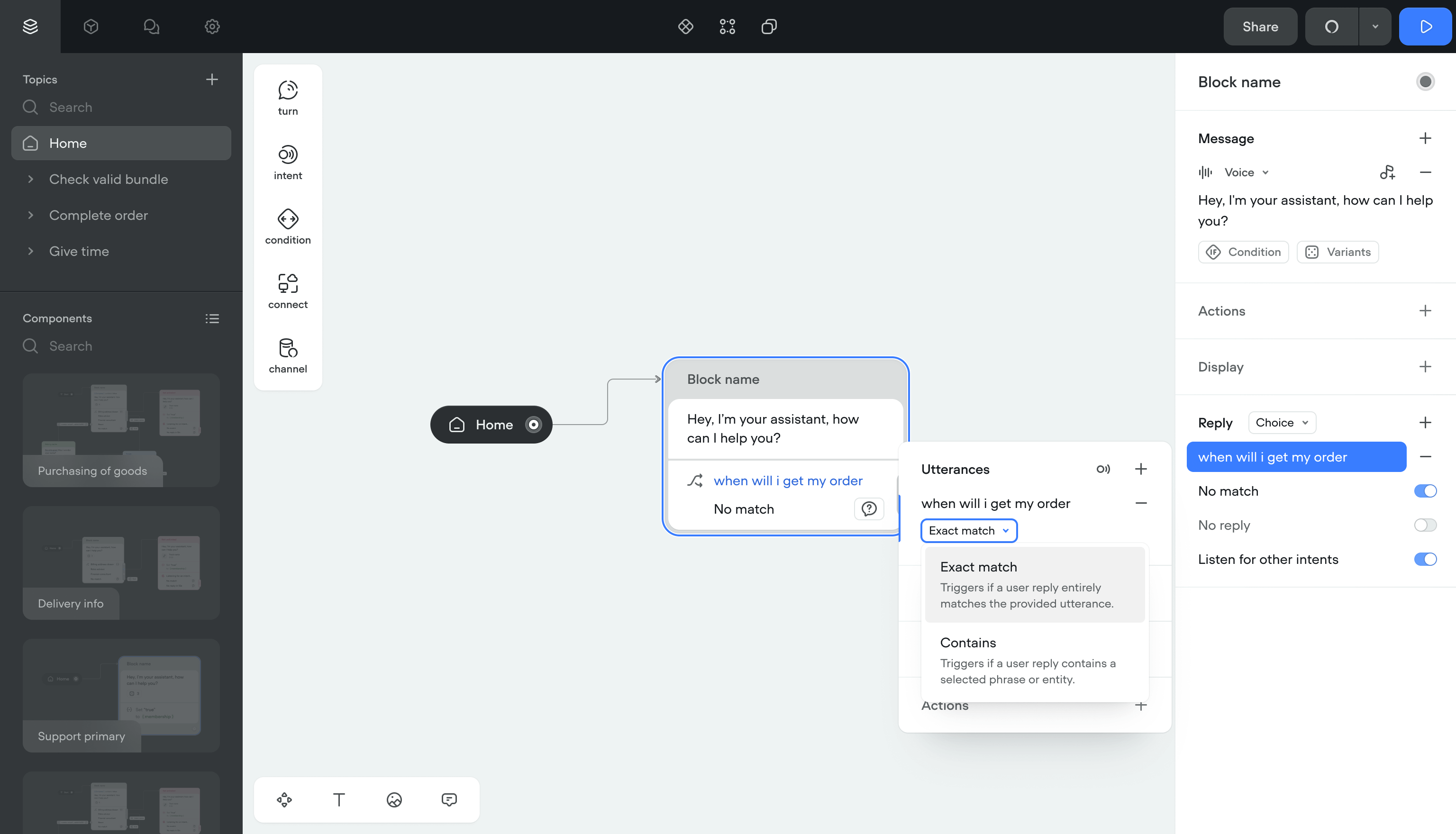 User input